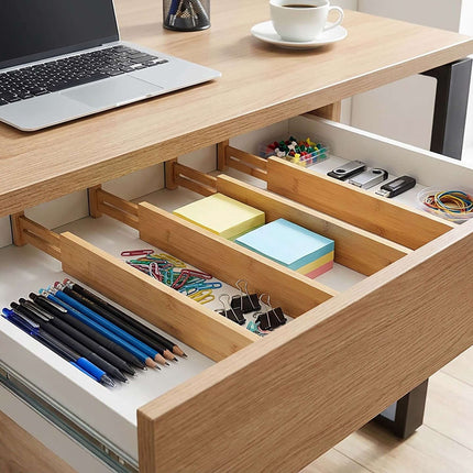 Bamboo Drawer Dividers, 4-Pack, Spring-Loaded Non-Slip
