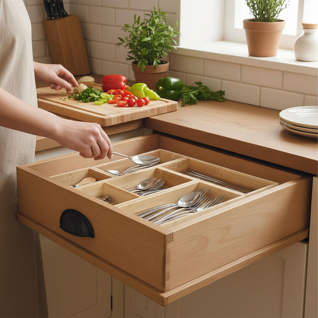 Bamboo Drawer Organizer Set, 5-Piece – Kitchen & Office
