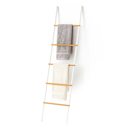 Bamboo Iron Towel Ladder – 5 Rungs, Versatile Use