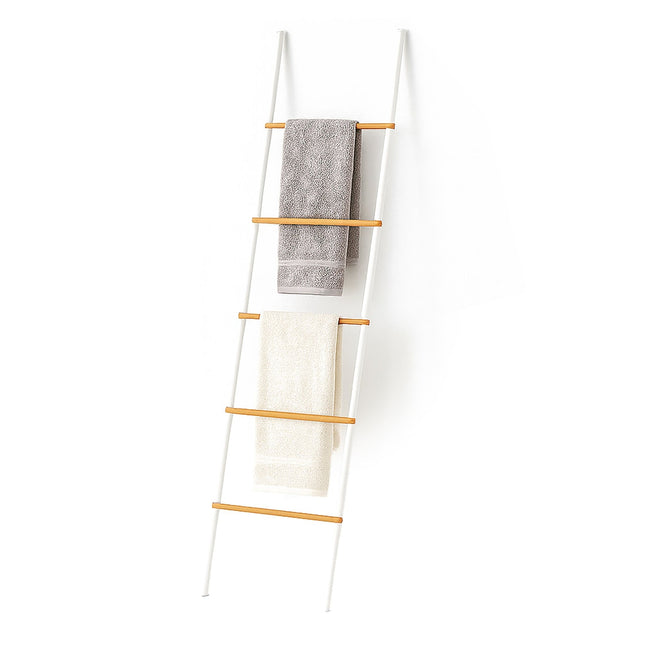 Bamboo Iron Towel Ladder – 5 Rungs, Versatile Use
