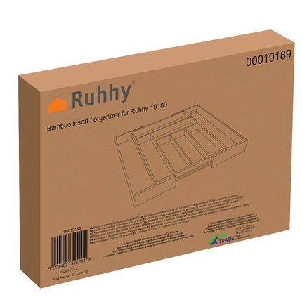 Bamboo Kitchen Drawer Organizer, Adjustable 6-8 Compartments
