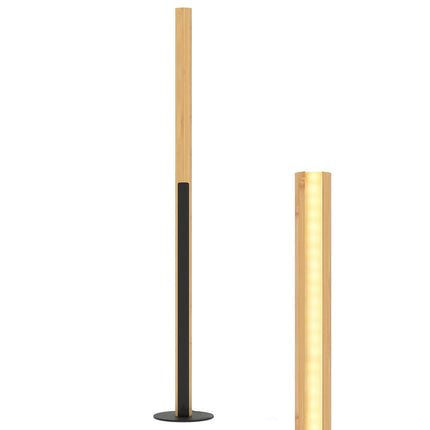 Bamboo LED Floor Lamp, Dimmable with Foot Switch, 122 cm