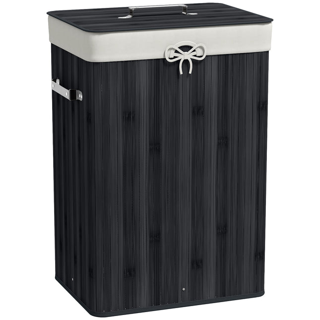 Bamboe wasmand, 72 liter, met afneembare canvas tas