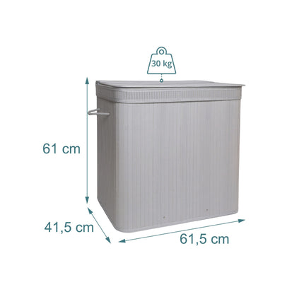 Bamboo Laundry Bin With Lid – Removable Liner, Foldable