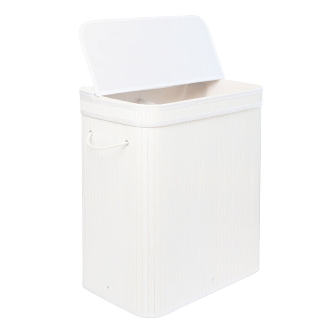 Bamboe wasmand met deksel en uitneembare, wasbare zak.