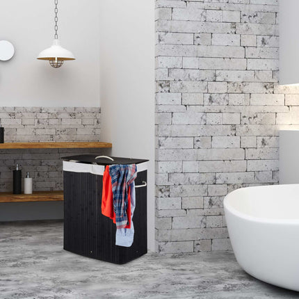 Bamboo Laundry Bin with Lid and Washable Bag