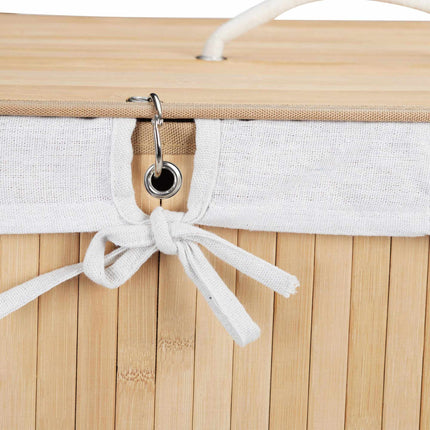 Bamboo Laundry Bin with Lid and Washable Bag
