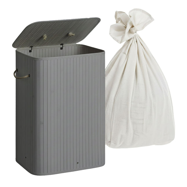 Bamboe wasmand met deksel en wasbare zak