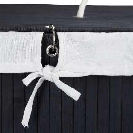 Bamboo Laundry Bin with Lid and Washable Bag