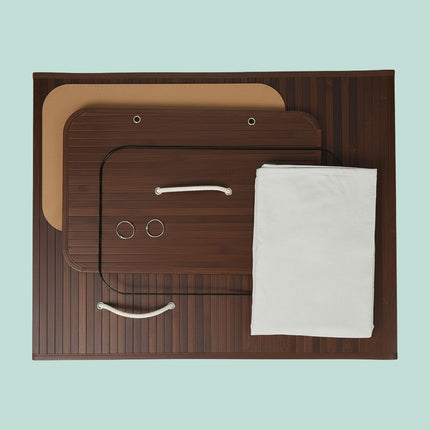 Bamboo Laundry Bin with Lid and Washable Bag