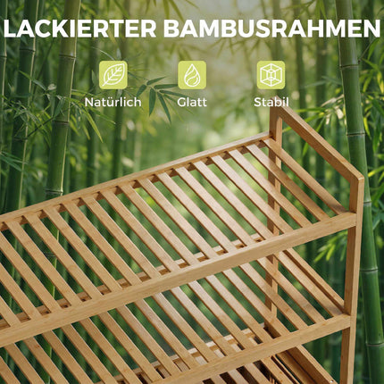 Bamboo Laundry Cabinet with Tilt Baskets and Shelves