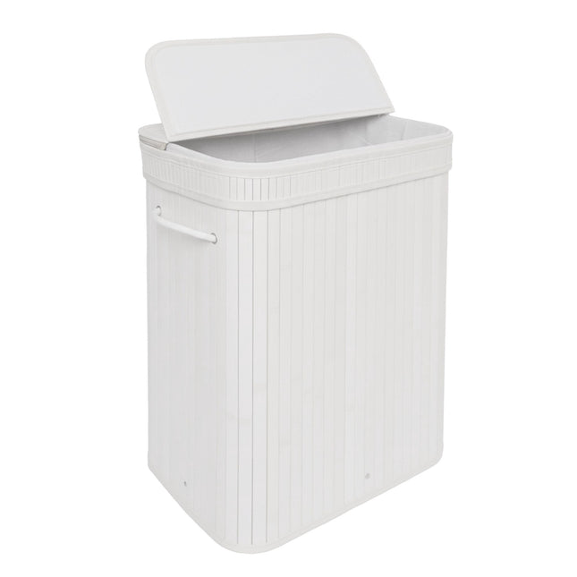Bamboe wasmand met deksel en wasbare binnenvoering