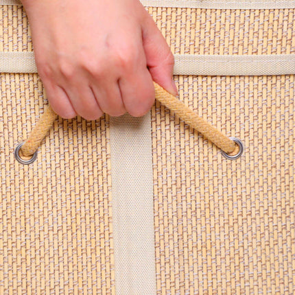 Bamboo Laundry Hamper With Lid, Washable Liner