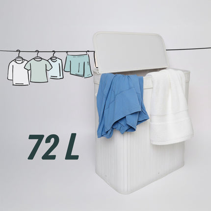 Bamboo Laundry Hamper With Lid, Washable Liner