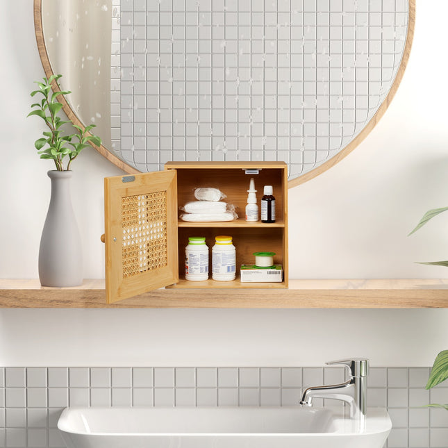 Bamboo Medicine Cabinet with 2 Compartments