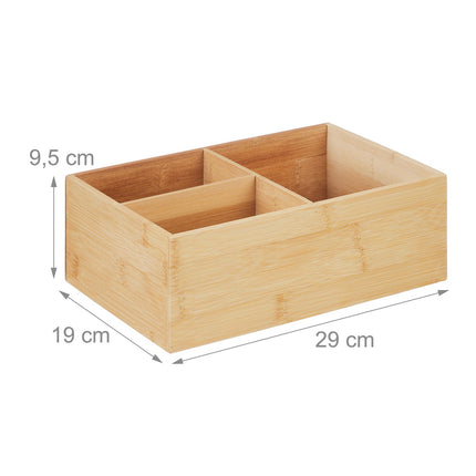 Bamboo Organizer Box with 3 Compartments