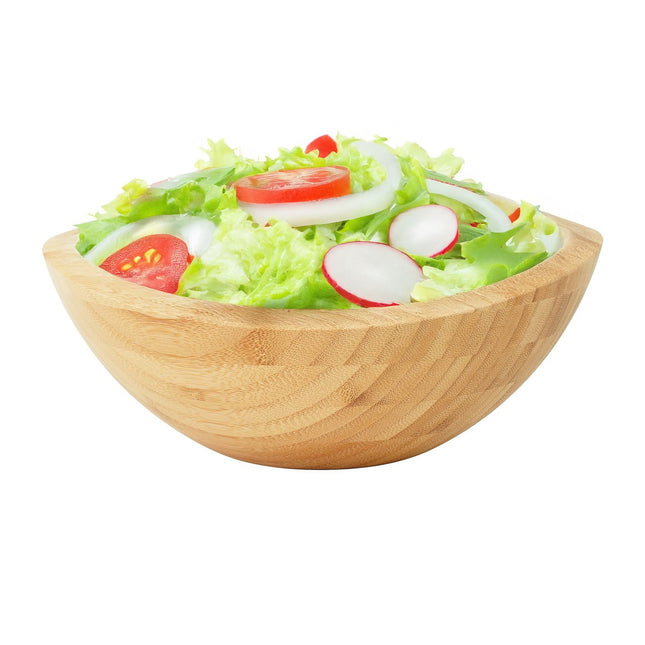 Bamboo Oval Salad Bowl – Natural, Easy to Clean