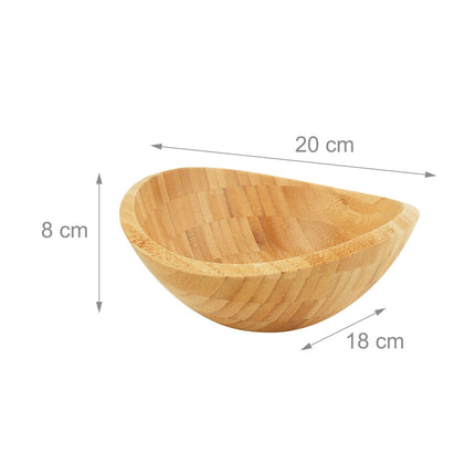 Bamboo Oval Salad Bowl – Natural, Easy to Clean