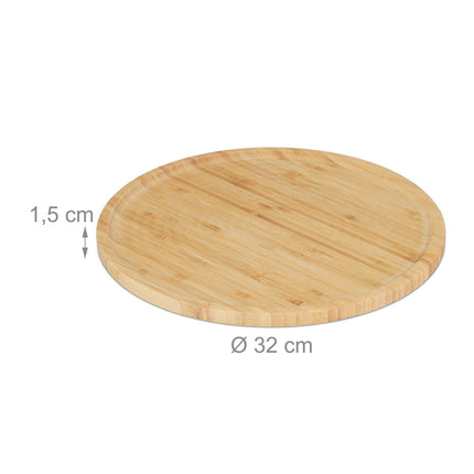 Bamboo Pizza & Serving Boards Set, 32 cm, 2-Pack