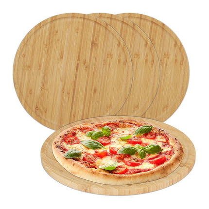 Bamboo Pizza & Serving Boards Set, 32 cm, 4-Pack