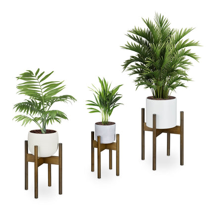 Bamboo Plant Stands Set of 3 – Brown, Indoor Use