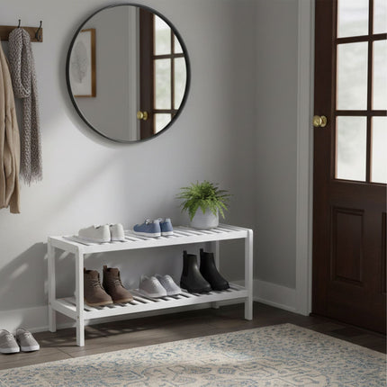 Bamboo Shoe Rack, 3-Tier, Space-Saving Design