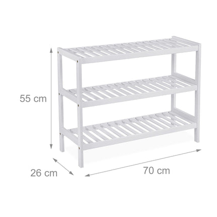 Bamboo Shoe Rack, 3-Tier, Space-Saving Design