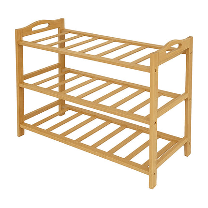 Bamboo Shoe Rack, 3 Tiers, Holds 9 Pairs