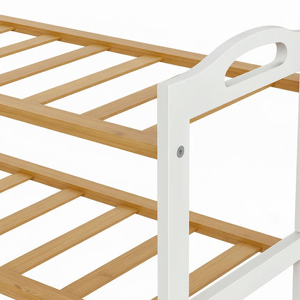 Bamboo Shoe Rack, 3 Tiers, Holds 9 Pairs