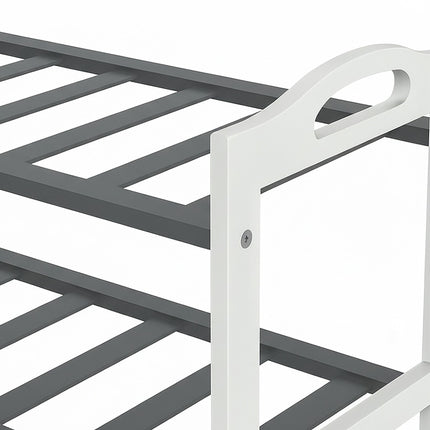 Bamboo Shoe Rack, 3 Tiers, Holds 9 Pairs