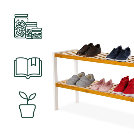 Bamboo Shoe Rack – Space-Saving, Holds 9 Pairs