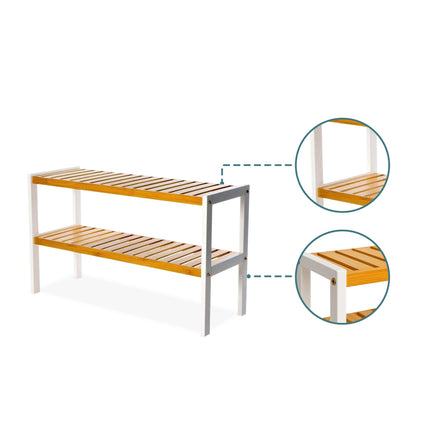 Bamboo Shoe Rack – Space-Saving, Holds 9 Pairs