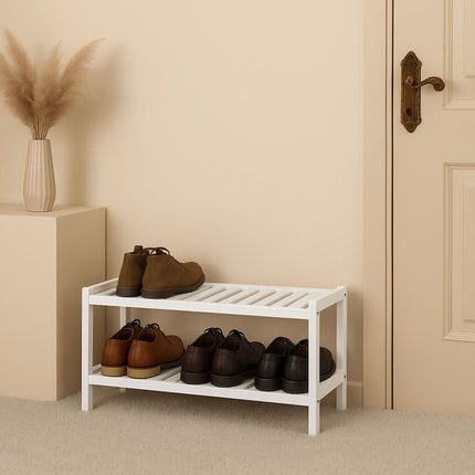 Bamboo Shoe Rack – Space-Saving, Holds 9 Pairs