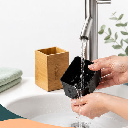 Bamboo & Stainless Steel Toilet Brush Set with Holder