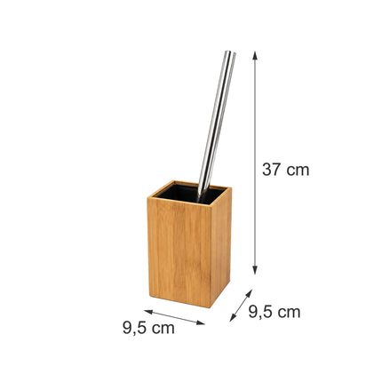 Bamboo & Stainless Steel Toilet Brush Set with Holder