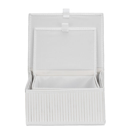 Bamboo Storage Boxes Set of 2 – Multipurpose, Lidded