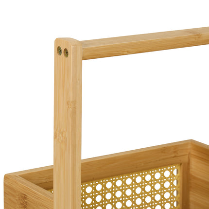 Bamboo Storage Shelf – 3-Tier, Rattan Design