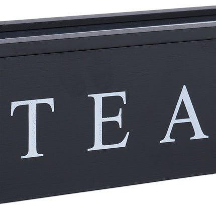 Bamboo Tea Bag Organizer with 6 Compartments