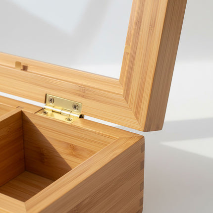 Bamboo Tea Box, 12 Compartments, Viewing Window