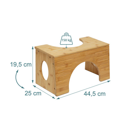 Bamboo Toilet Step Stool – Adjustable Heights