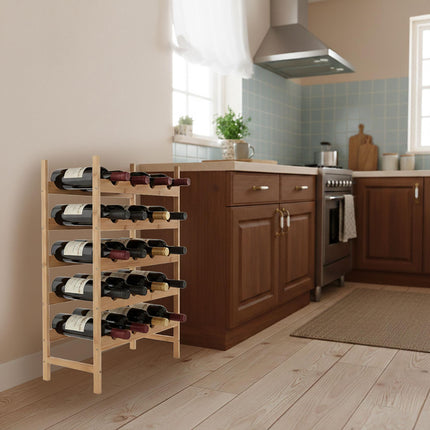Bamboo Wine Rack for Kitchen & Home Bar Storage