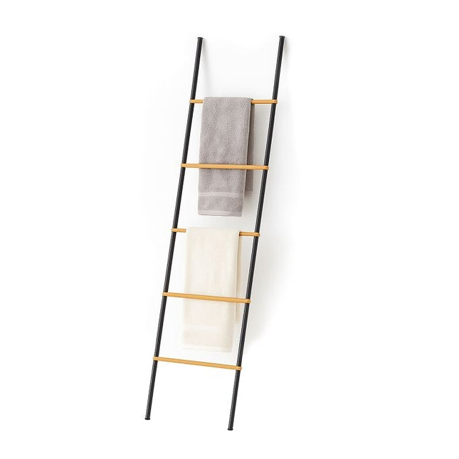 Bamboo and Iron Towel Ladder – 5 Rungs, Versatile Use