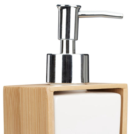 Bamboo and ceramic bathroom set