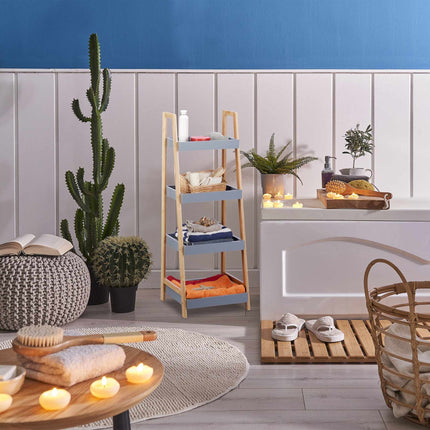 Bamboo bathroom shelf with 4 shelves