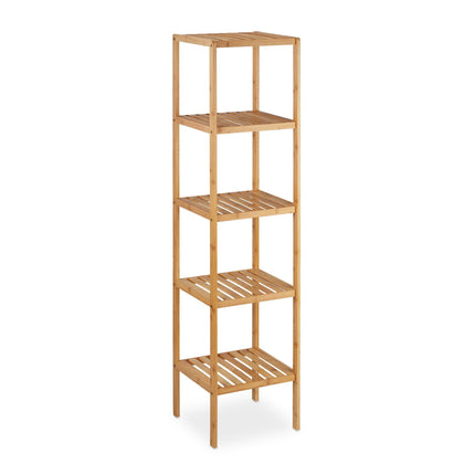 Bamboo bathroom shelf with 5 shelves