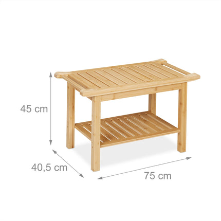 Bamboo bathroom stool with handle