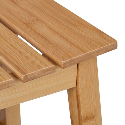 Bamboo bathroom stool with shelf
