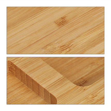 Bamboo cheese tray with cutlery