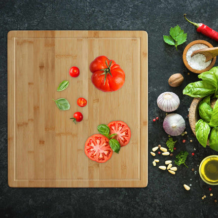 Bamboo cutting board with notch