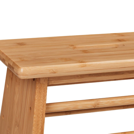 Bamboo footstool with handle